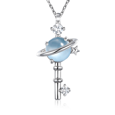 Topaz Planet Key Necklace