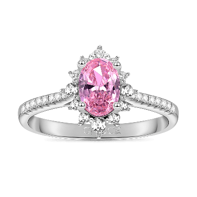Oval Pink Engagement Ring