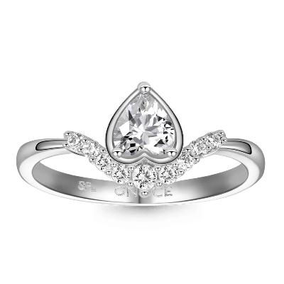 Heart-cut V Ring