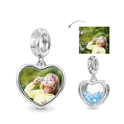 Mar.Birthstone Photo Pendant