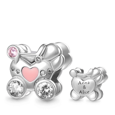 Baby Stroller Engravable Charm