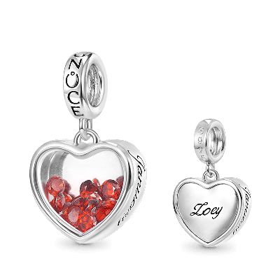 Jan.Birthstone Engravable Pendant
