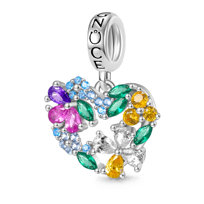 Floral Heart Wreath Pendant