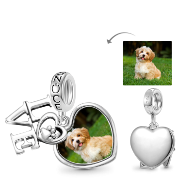 Pet Lover Paw Photo Pendant