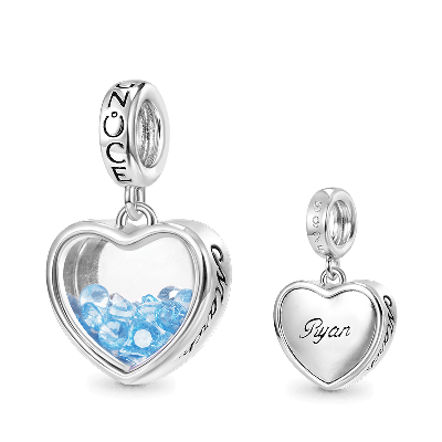 Mar.Birthstone Engravable Pendant