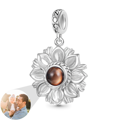 Projection Sunflower Photo Pendant