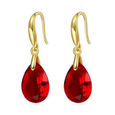 Pear-shape Birthstone Dangle Earrings