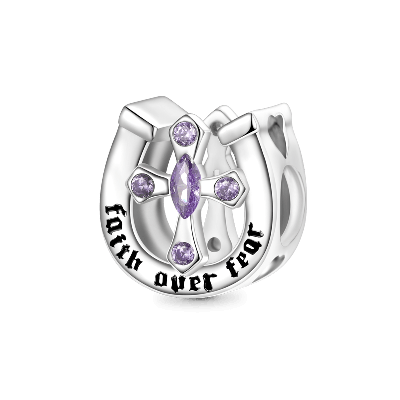 Horseshoe Cross Charm