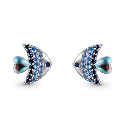 Shinning Fish stud Earrings