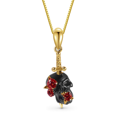 Rose Skull Necklace
