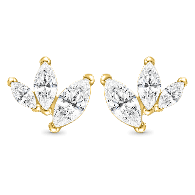 Leaf-shaped Stud Earrings