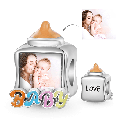 Baby Bottle Photo Charm