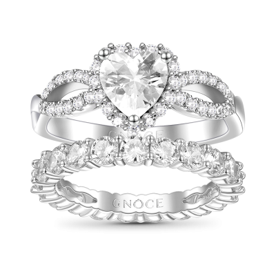 Heart Cut Ring Set