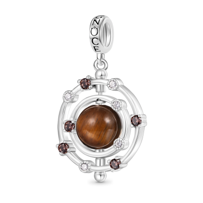 Rotatable Tigereye Galaxy Pendant