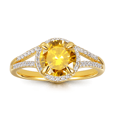 Yellow Round-cut Promise Ring