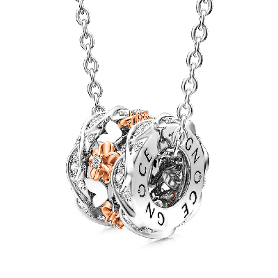 Flower Butterfly Pendant Necklace