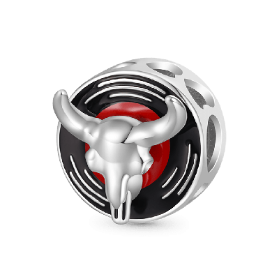 Cattle Skull Record Charm