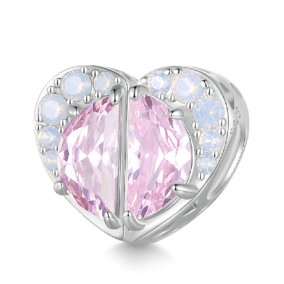 Pink Sisters Heart Charm