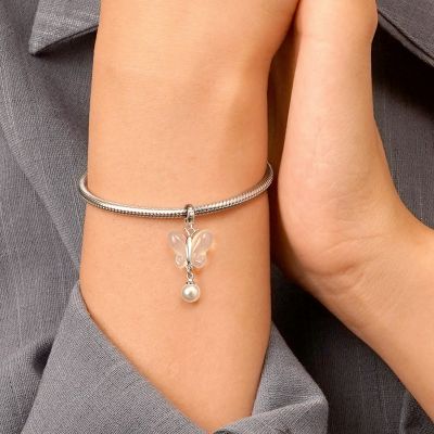 Chalcedony Butterfly Pearl Pendant