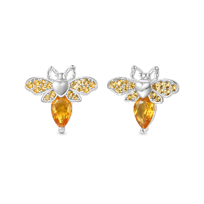 Gold Bee Stud Earrings