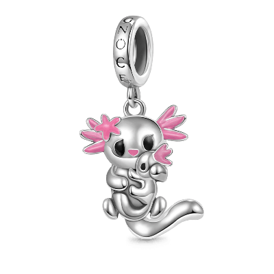 Mexican Axolotl & Baby Pendant