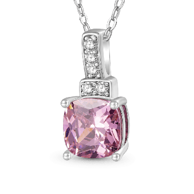 Square-shaped Birthstone Necklace