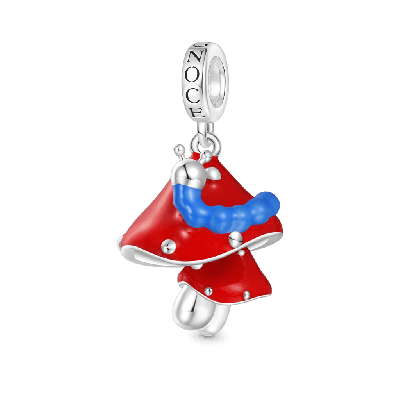 Red Mushroom Caterpillar Pendant