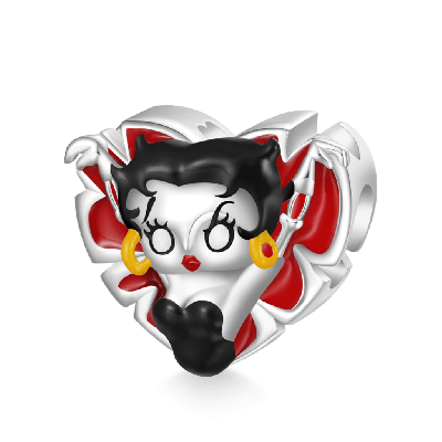 'ZOMBIE LOVE' Betty Boop Heart Charm