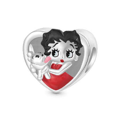 Betty Boop Hugs Puppy Charm