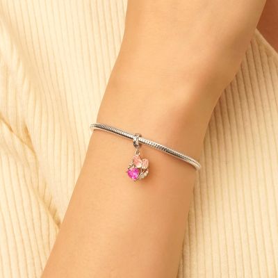 Tulips Engravable Heart Charm