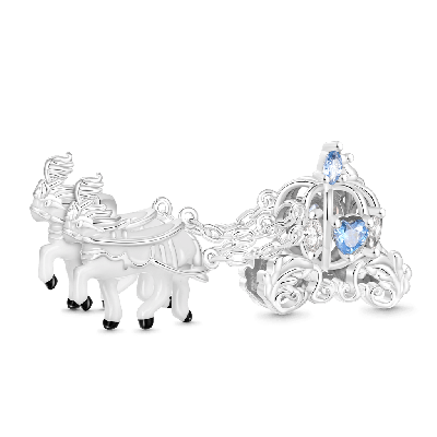 White Horse Pumpkin Carriage Charm