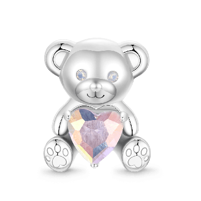 Little Bear Embraces Heart Charm