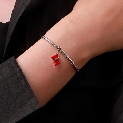 Openable Red Boot Pendant