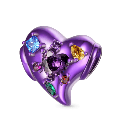 Heart Zircon Candy Charm