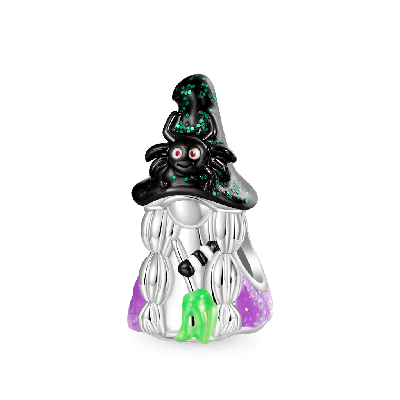 Halloween Gnome Witch Spider Hat Charm