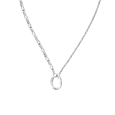 Asymmetric Chain Hollow Oval Link Necklace