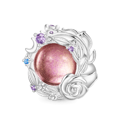 Rose Star Moon Charm