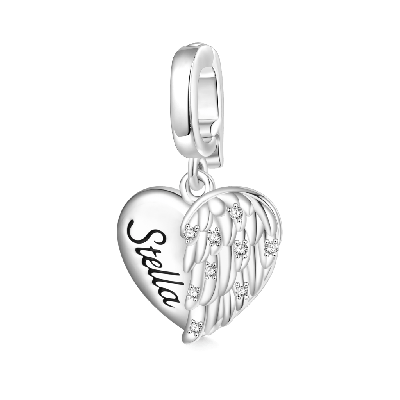 Heart Wings Clasp Clusters Charm