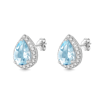 Topaz Sky Blue Stud Earrings