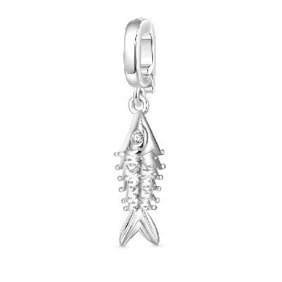 Silver Fish Clasp Clusters Charm