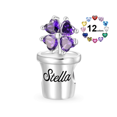 Potted Four-leaf Clover Charm