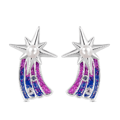 Meteor Pearl Stud Earrings