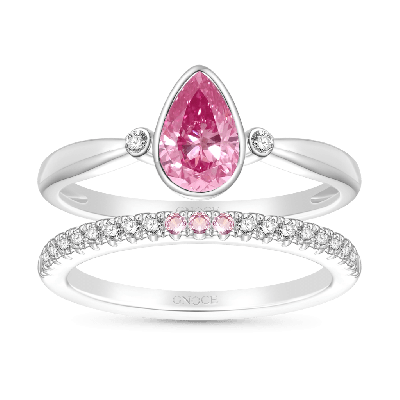 Pink CZ Stackable Ring Set