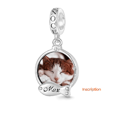 Engravable Fish Cat Lover Pendant
