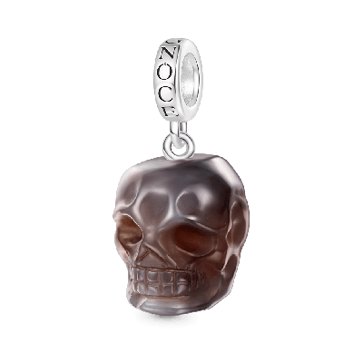 Natural Agate Skull Pendant