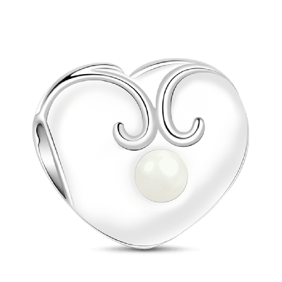 Heart Shape Pearl Charm