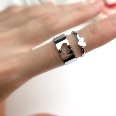 Vows of Love Heart Couple Rings