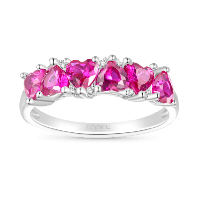 Heart Shape Pink Band Ring