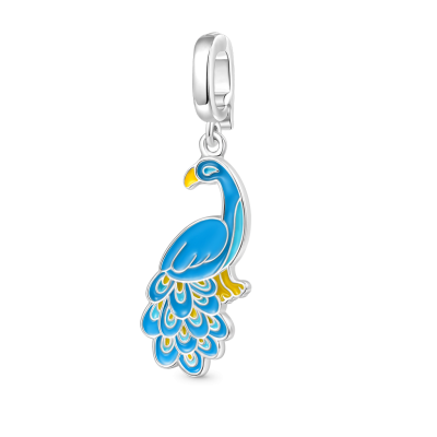 Peacock Spreads Its Tail Clasp Charm