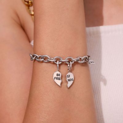 Best Friend Left Heart Clasp Charm